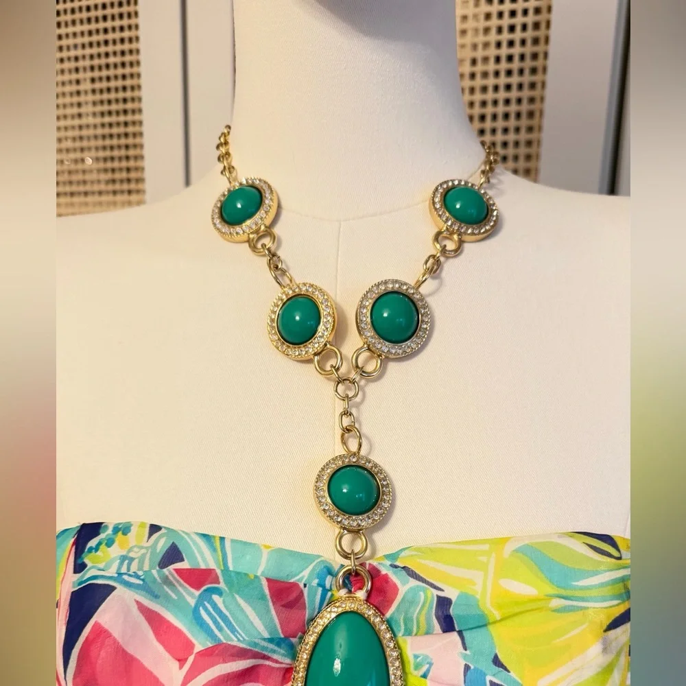 HTF RARE Claudie Silk Jeweled Maxi Dress. HEM FLAWED. see photos. Size 6 - Picture 2 of 16